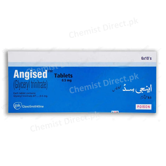 Angised Tab Tablet Glaxosmithkline Pakistan Limited NITRATES Glyceryl Trinitrate