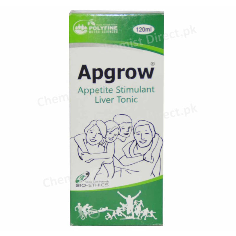 Apgrow 120ml Syrup Polyfine pharma Appetite Stimulant Liver Tonic