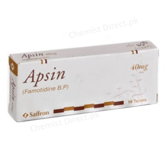 Apsin Tablets 40mg Saffron Pharmaceuticals (Pvt) Ltd Famotidine