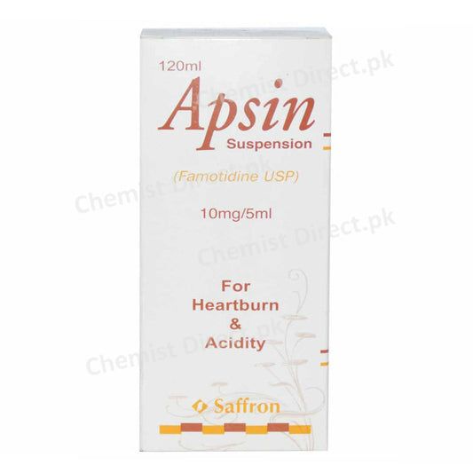 Apsin Syrup 120ml Saffron Pharmaceutical Famotidine