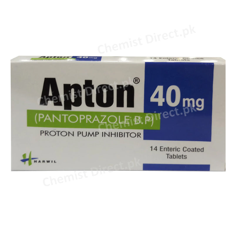 Apton 40mg Tablets Pantoprazole Harwil Pharma