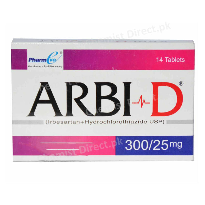 Arbi D 300 25mg Tab Tablet Pharmevo_Pvt_Ltd.-Anti-Hypertensive-Irbesartan300mg_Hydrochlorothiazide 25mg.jpg