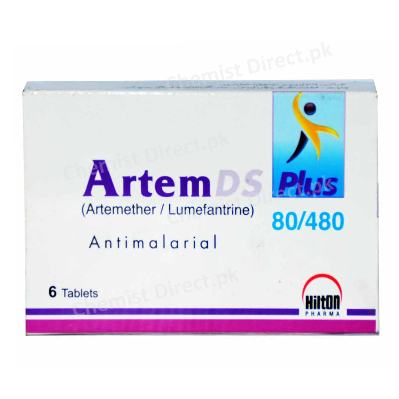 Artem DS Plus 80/480mg Tablet Artemether/Lumefantrine Anitmalarial Hilton Pharma
