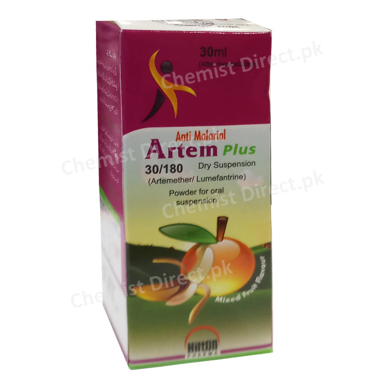 Artem Plus 30-180 30ml Susp Suspention-Hilton Pharma (Pvt) Ltd.-Anti-Malarial-Each 5 ml Contains Artemether 30mg, Lumefantrine 180mg