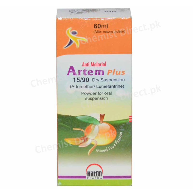 Artem Plus Dry Suspension 60ml Hilton Pharma (Pvt) Ltd Artemether 15mg,Lumefantrine 90mg