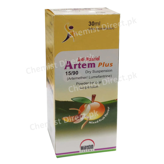 Artem Plus Dry Suspension 30ml Hilton Pharma (Pvt) Ltd Artemether 15mg,Lumefantrine 90mg