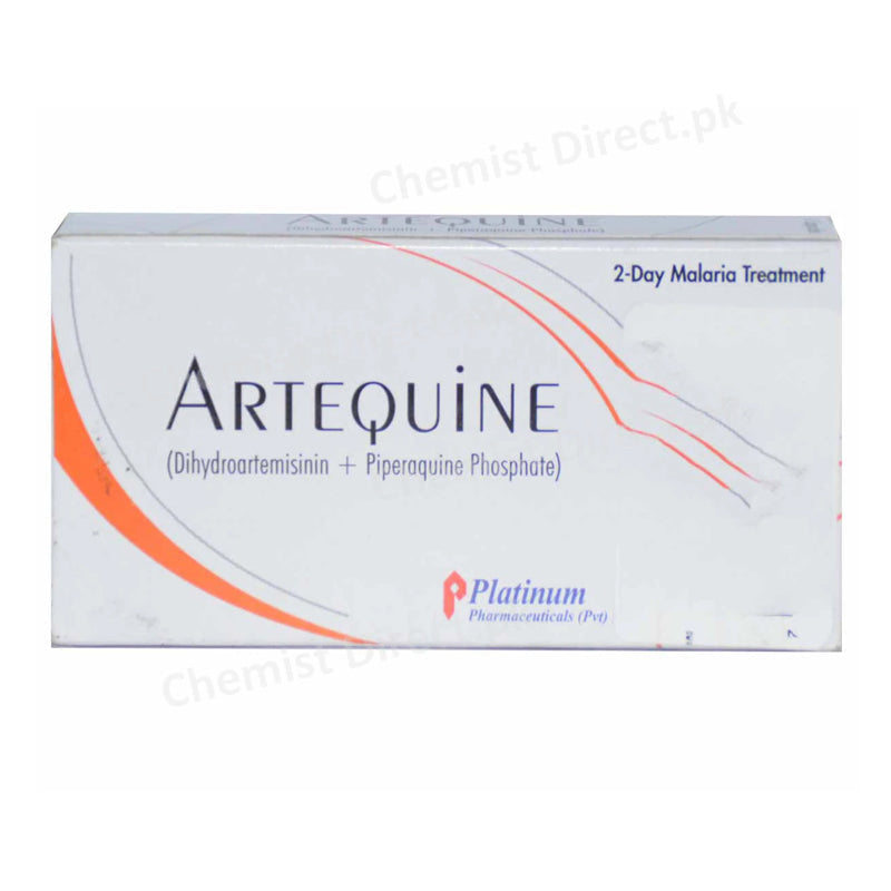 Artequine Capsule 40mg 320mg Platinum harmaceuticals (Pvt) Ltd Dihydroartemisinin 40mg, Piperaquine Phosphate 320mg