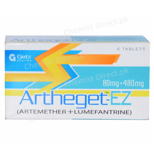 Artheget EZ Tablets 80mg 480mg GETZ PHARMA PAKISTAN  PVT LTD Artemether80mg Lumefantrine480mg