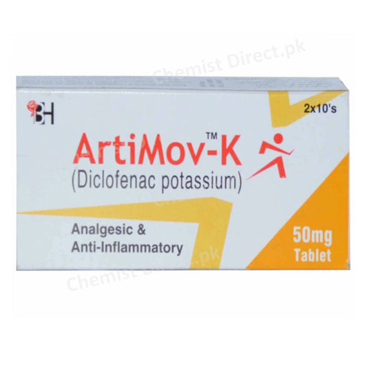 Artimov- K Tablets 50mg BARRETT HODGSON PAKISTAN (PVT) LTD Diclofenac Potassium