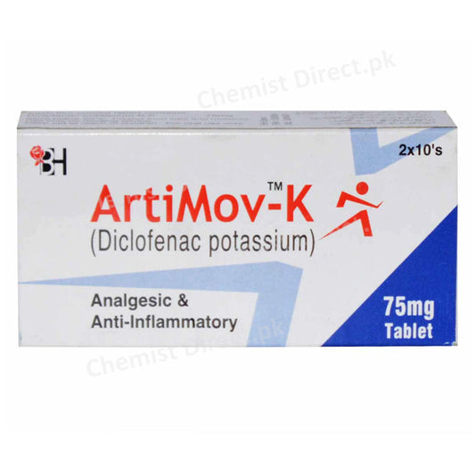Artimov-K Tablets 75mg BARRETT HODGSON PAKISTAN PVT LTD Diclofenac Potassium