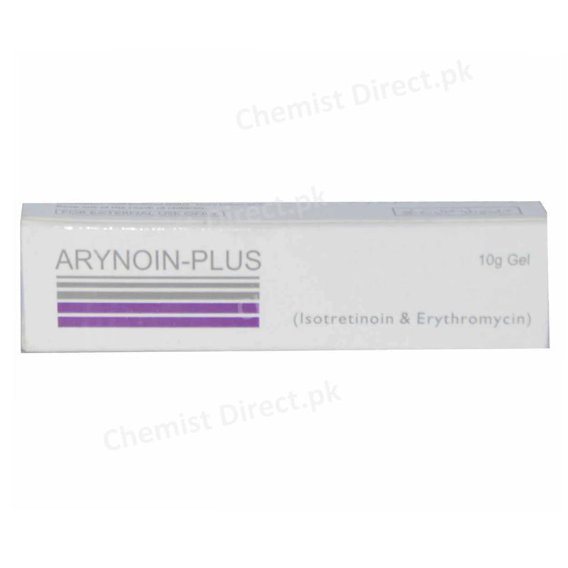 Arynoin-Plus Gel 10gm PHARMA HEALTH PAKISTAN (PVT.) LTD Isotretinoin 0.05%, Erythromycin 2%
