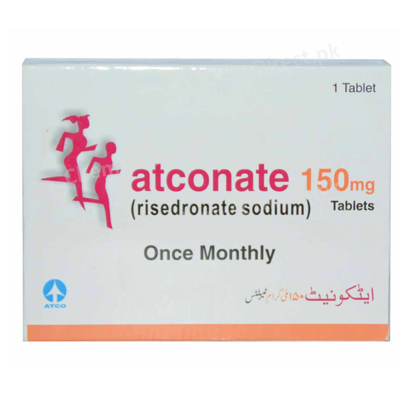 Atconate 150mg Tab Tablet Atconate Tab 150mg 1 s ATCO LABORATORIES PVT LTD Bisphosphonate RisedronateSodium