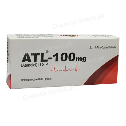 ATL 100mg Tab Tablet MEGAPHARMACEUTICALSLTD-CARDIOSELECTIVEBETABLOCKER Atenolo