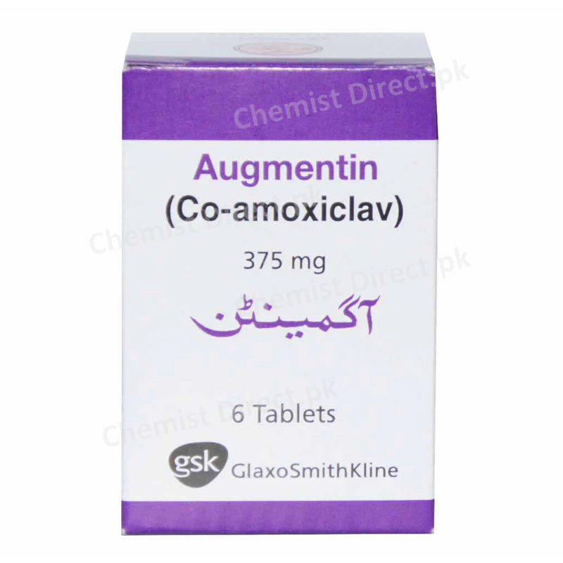 AUGMENTIN Tablet 375mg Glaxosmithkline Pakistan Limited Amino Penicillin-Amoxicillin 250mg, Clavulanic Acid 125mg