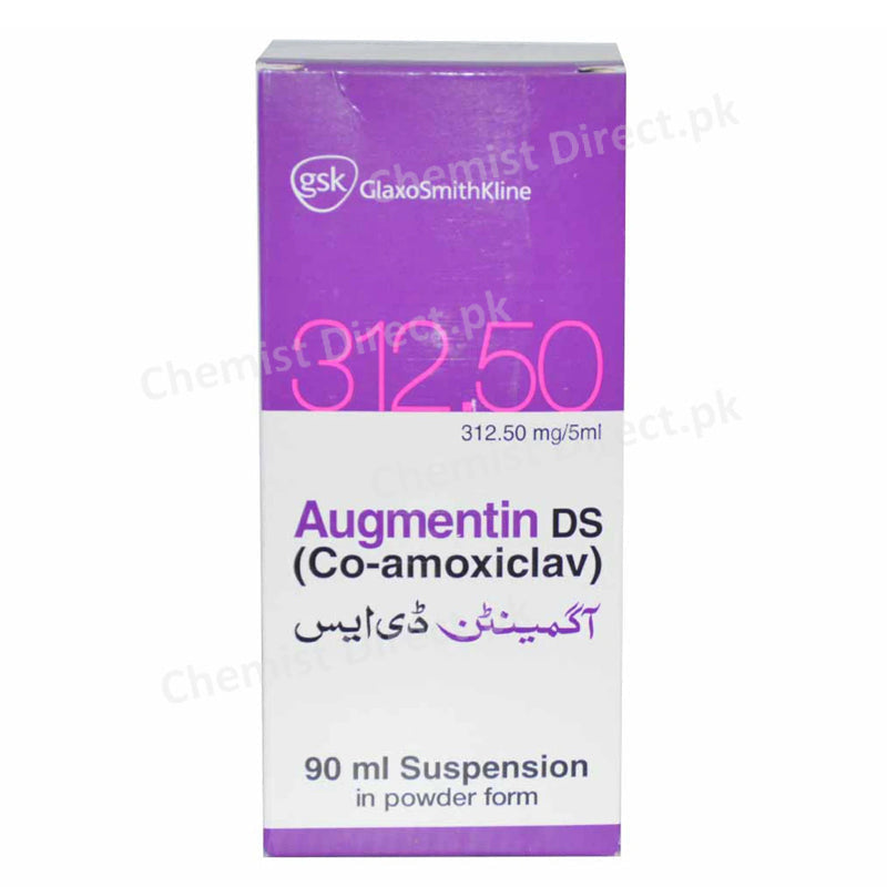 Augmentin Suspension 312.5mg/5ml 90ml Glaxosmithkline Pakistan Limited Amino-Penicillin Amoxicillin 250mg, Clavulanic Acid 62.5mg
