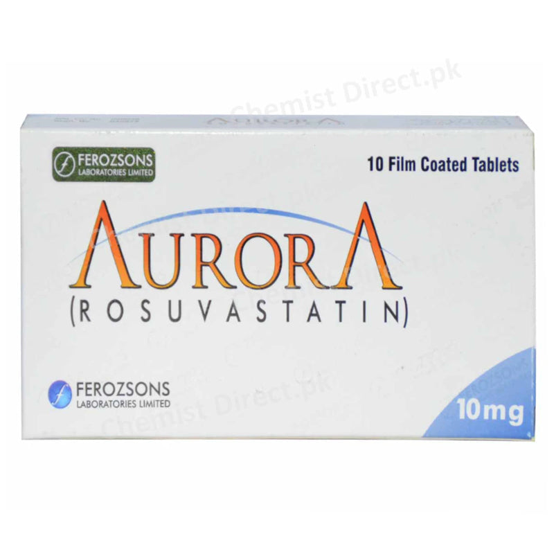 AURORA Tablets 10mg FEROZSONS LABORATORIES LTD STATINS Rosuvastatin Calcium