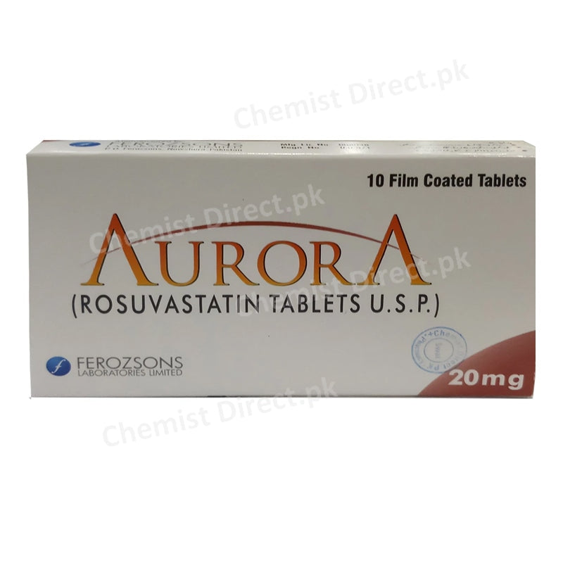 AURORA Tablet 20mg FEROZSONS LABORATORIES LTD STATINS Rosuvastatin Calcium