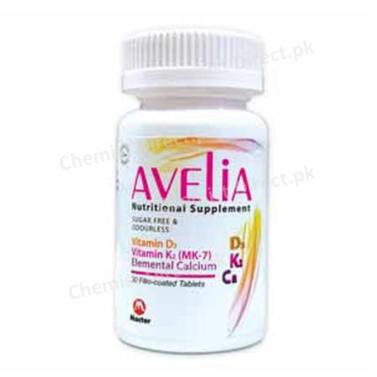 Avelia Tablet Macter Pharma Vitamin D3 , Vitamin K2 (Mk-7) ,Elemental calcium