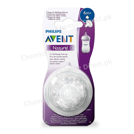 Avent Natural Feeding Nipple Y-Cut 6M + 2 Pcs Baby Care