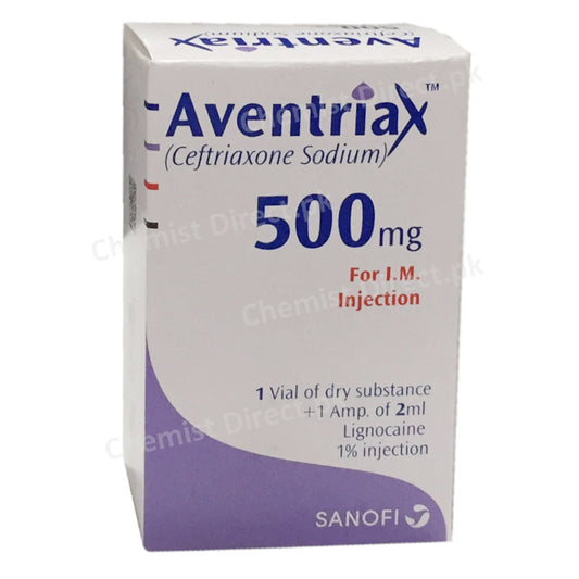 Aventriax IM Injection 500mg 1Vial SANOFI AVENTIS CEPHALOSPORIN ANTIBIOTIC Ceftriaxone