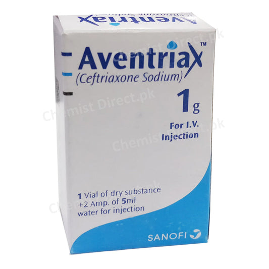 Aventriax IV Inj 1g 1Vial Injection SANOFI AVENTIS CEPHALOSPORIN ANTIBIOTIC Ceftriaxone