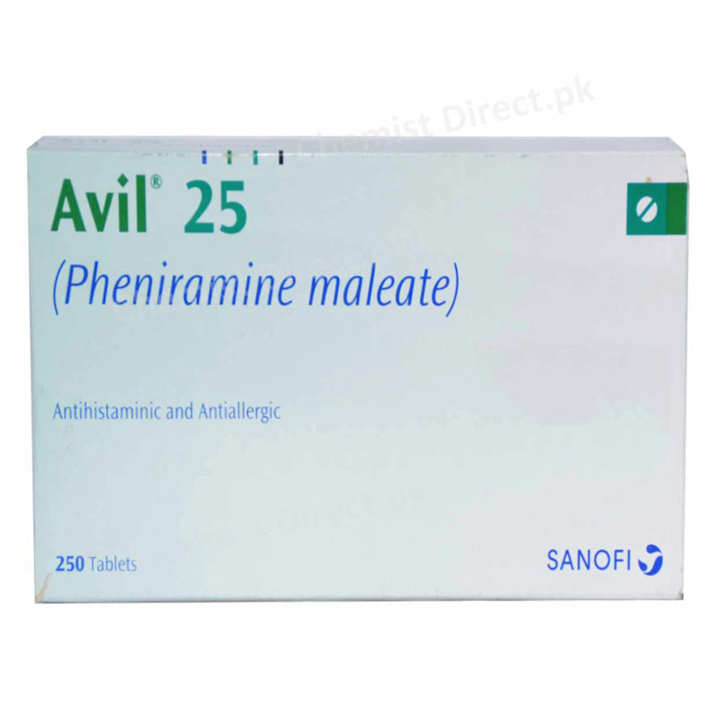 Avil Tablet 25mg SANOFI AVENTIS ANTI HISTAMINE Pheniramine Maleate