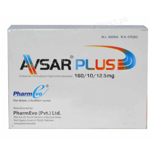 Avsar Plus 160 10-12.5mg Tab Tablet Anti-Hypertensive-Valsartan160mg-Amlodipine10mg Hydrochlorothiazide 12.5mg.jpg