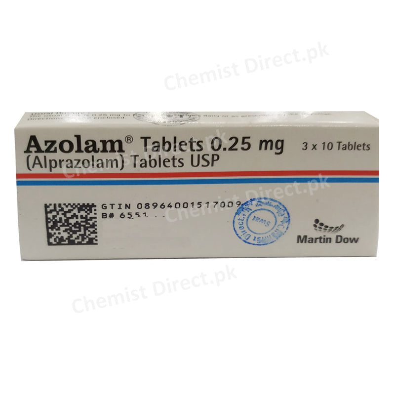 Azolam 0.25mg Tablet Martin Dow Pharma Alprazolam