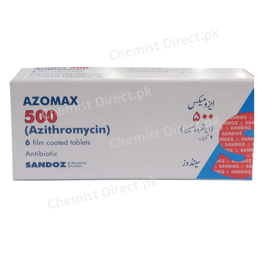 Azomax Tablet 500mg NOVARTIS PHARMA PAKISTAN LTD Macrolide Anti-Bacterial Azithromycin