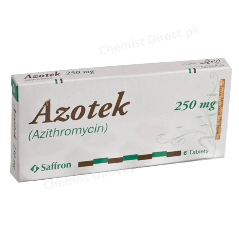 Azotek Tablet 250mg Saffron Pharmaceuticals (Pvt) Ltd Macrolide Anti-Bacterial Azithromycin