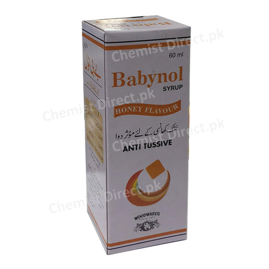 Babynol Syrup 60ml Woodward Pakistan (Pvt) Ltd Anti Tussive  Cough Preparation Dextromethorphan 7mg,Chlorpheniramine Maleate 1mg