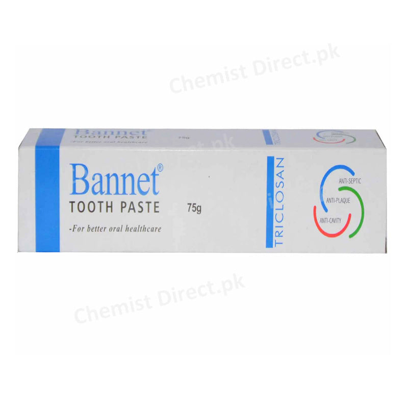 Bannet Tooth paste 75gm Platinum Pharmaceuticals (Pvt) Ltd Oral Hygiene Triclosan,Sodium Monofluorophosphate