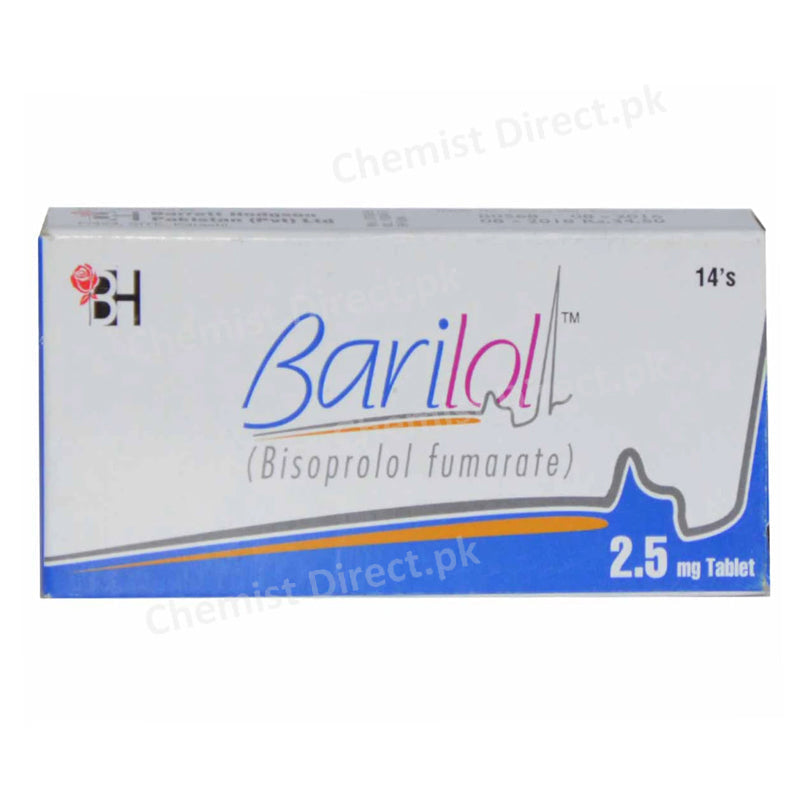 Barilol Tablet 2.5mg BARRETT HODGSON PAKISTAN (PVT) LTD Anti-Hypertensive Bisoprolol Fumarate