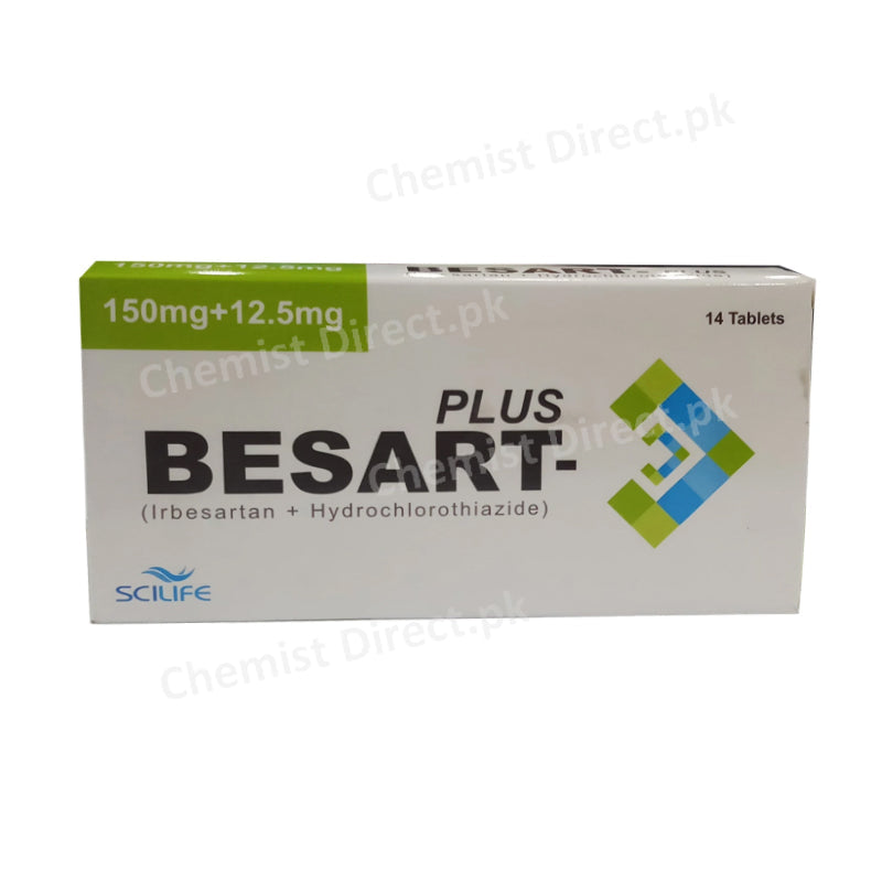 Besart Plus 150mg+12.5mg Tablet Scilife Pharma Irbesartan + Hydrochlorothiazide