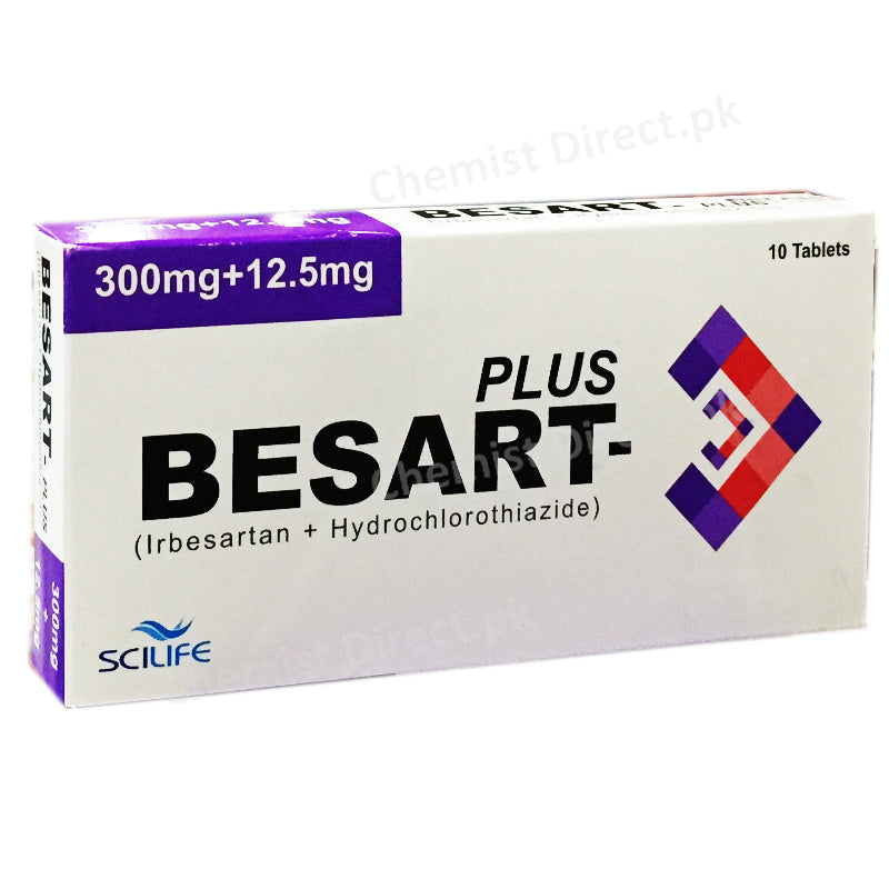Besart plus 300+12.5mg tablet Irbesartan + Hydrochlorothiazide Scilife Pharma