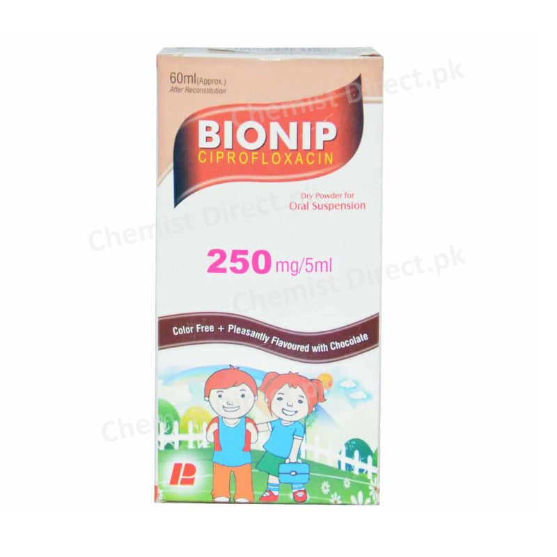  Bionip 250mg 5ml Suspension 60ml Syrup Pharmix Labortories Ciprofloxacin