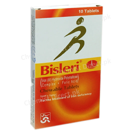 Bisleri Chewable Tablet SAMI PHARMACEUTICALS Anti Anemic Iron III Hydroxide Polymaltose Complex_ Folic Acid