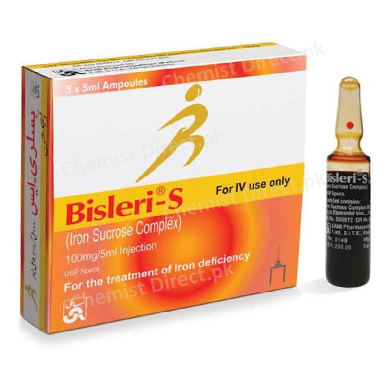 Bisleri S100mg 5mlinjection SAMIPHARMACEUTICALS-ANTIANEMIC IronSucrose Complex Storeat 2 80C Donotfreeze jpg