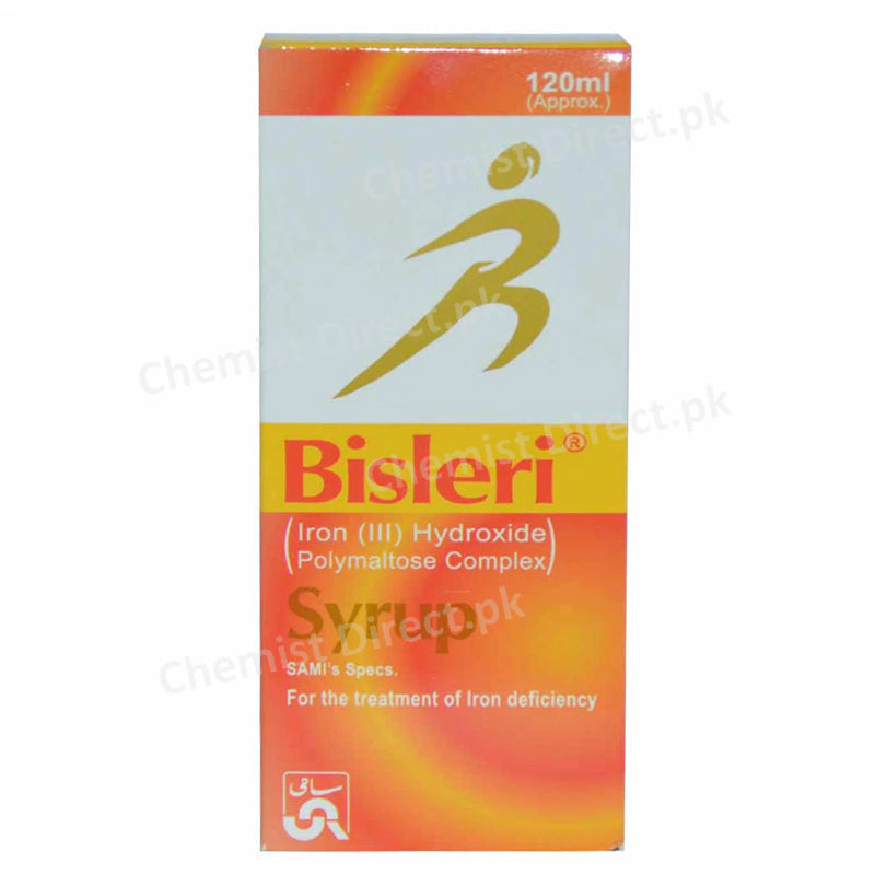 Bisleri Syp 120ml Syrup SAMI PHARMACEUTICALS Anti Anemic Each 5ml contains Iron jpg