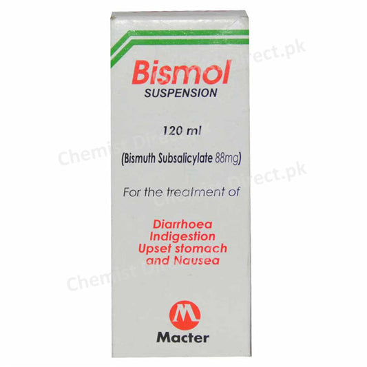 Bismol Susp 120ml Suspention MACTERINTERNATIONAL_PVT LTD Antacid Bismuth Sub Salicylate jpg