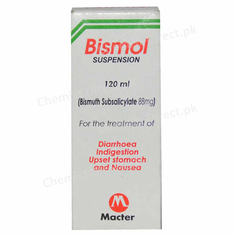 Bismol Susp 120ml Suspention MACTERINTERNATIONAL_PVT LTD Antacid Bismuth Sub Salicylate jpg