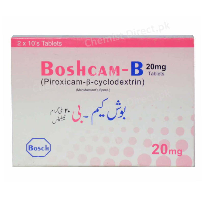 Boshcam B20mg Tab Tablet Bosch Pharmaceuticals_Pvt_Ltd-NSAID Piroxicam_Cyclodextrin