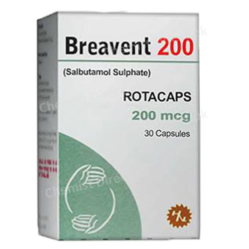 BREAVENT 200mcg cap Capsules Highnoon Laboratories B2 Stimulant Sulbutamol