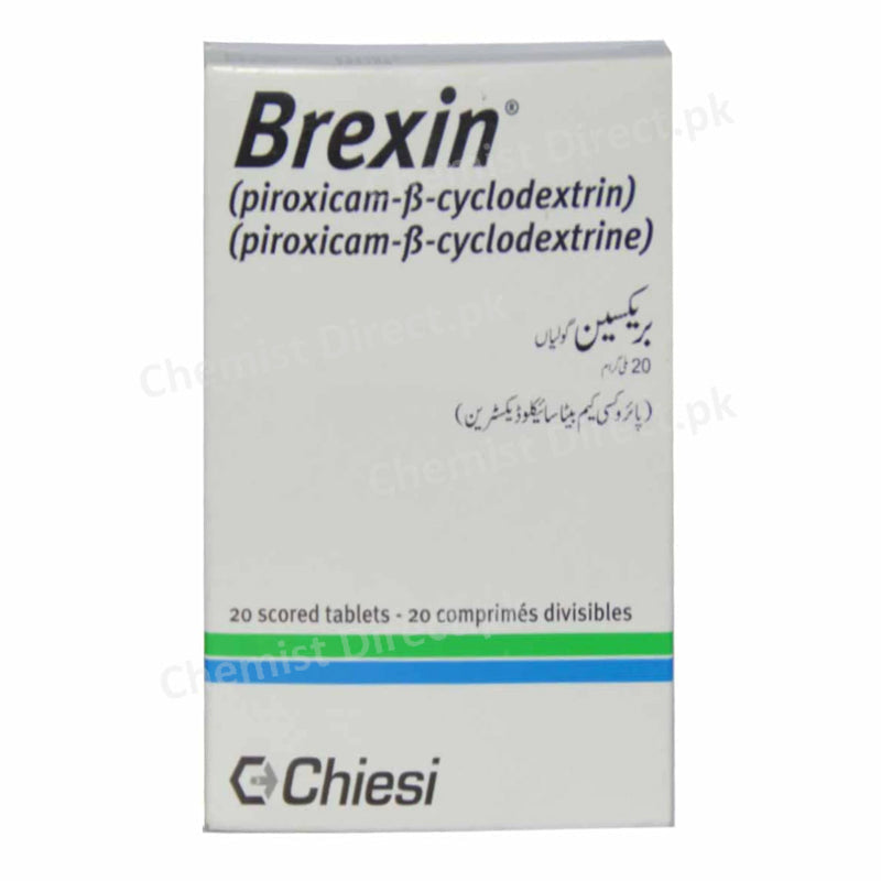 Brexin 20mg Tab Tablet Chiesi Pharmaceuticals_Pvt_Ltd NSAID Piroxicam Beta Cyclodextrinin