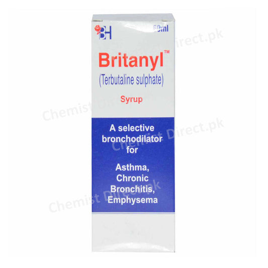  Britanyl Syrup 0.3mg/ml 60ml BARRETT HODGSON PAKISTAN B2-Stimulant Terbutaline Sulphate