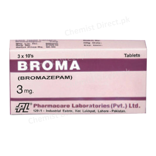 BROMA Tablet 3mg PHARMACARE LABORATORIES BENZODIAZEPINE Bromazepam