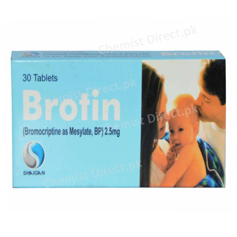 Brotin Tablet 2.5mg Shaigan Pharmaceuticals Anti-Parkinsonism Bromocriptine