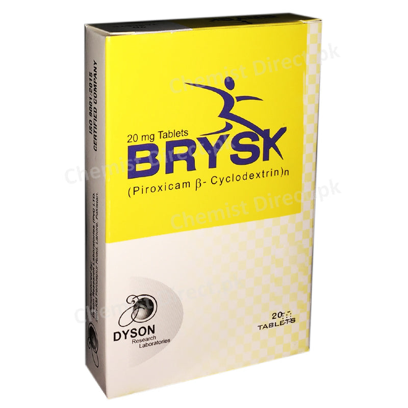 Brysk 20mg Tablet Dyson Research Laboratories Piroxicam B Cyclodextrin