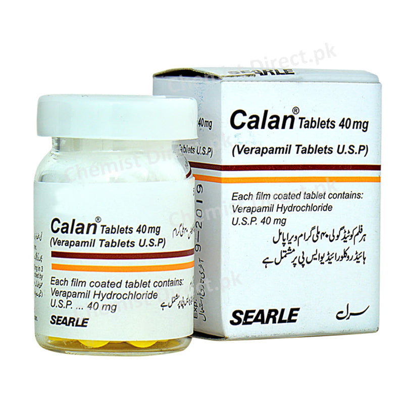 Calan 40mg Tablet SEARLE PAKISTAN Anti Hypertensive Verapamil