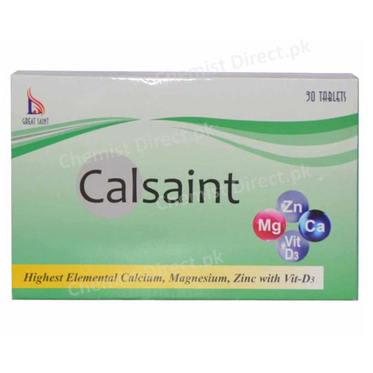 Calsaint Tab Tablet Great Saint Pharma  Calcium Magnesium Zinc WithVit D3 jpg